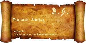 Mercse Janka névjegykártya